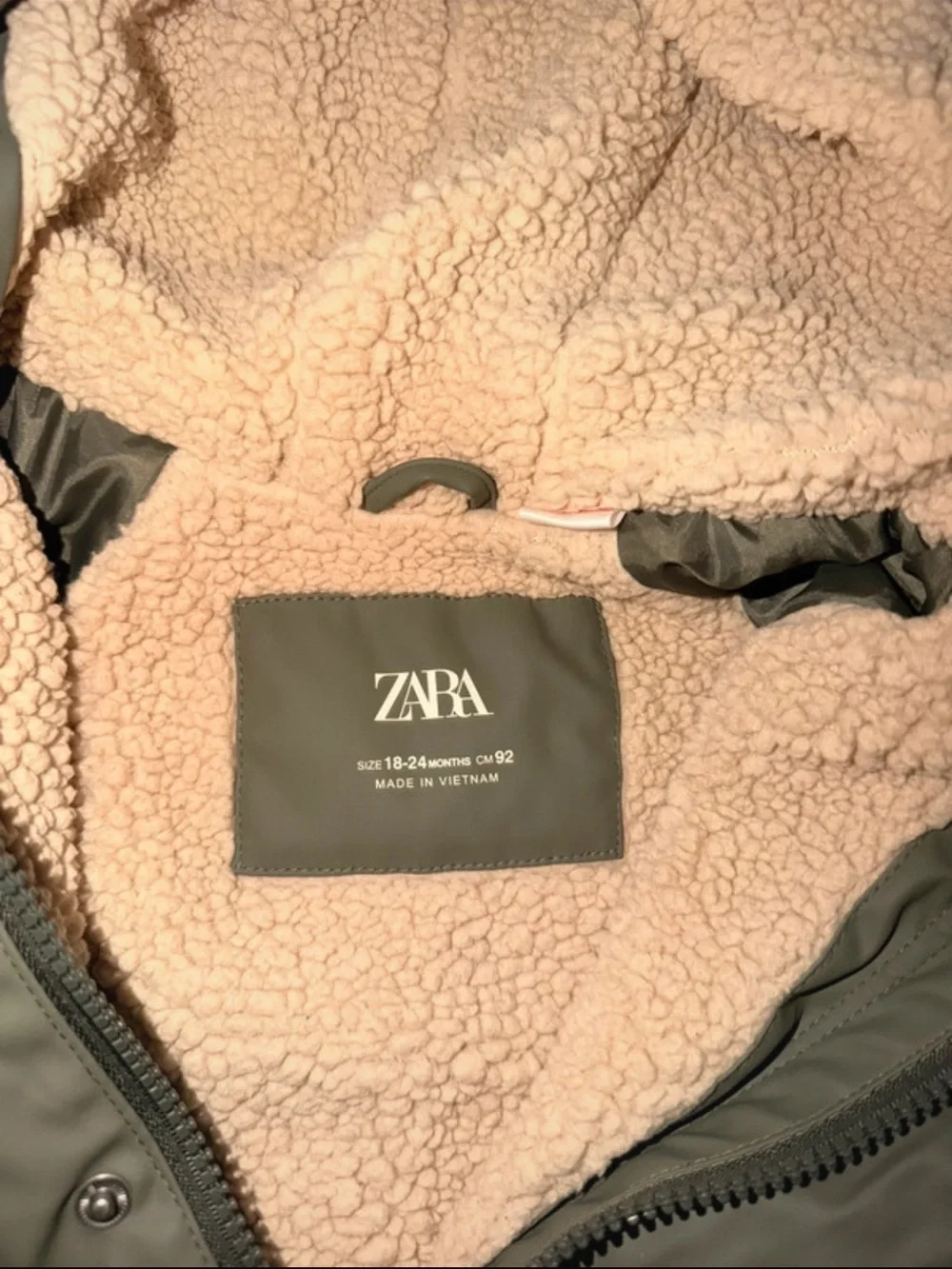 Zara Olive Green Hooded Raincoat for Kids